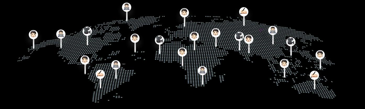 A world map representing PassionBits creators across global markets